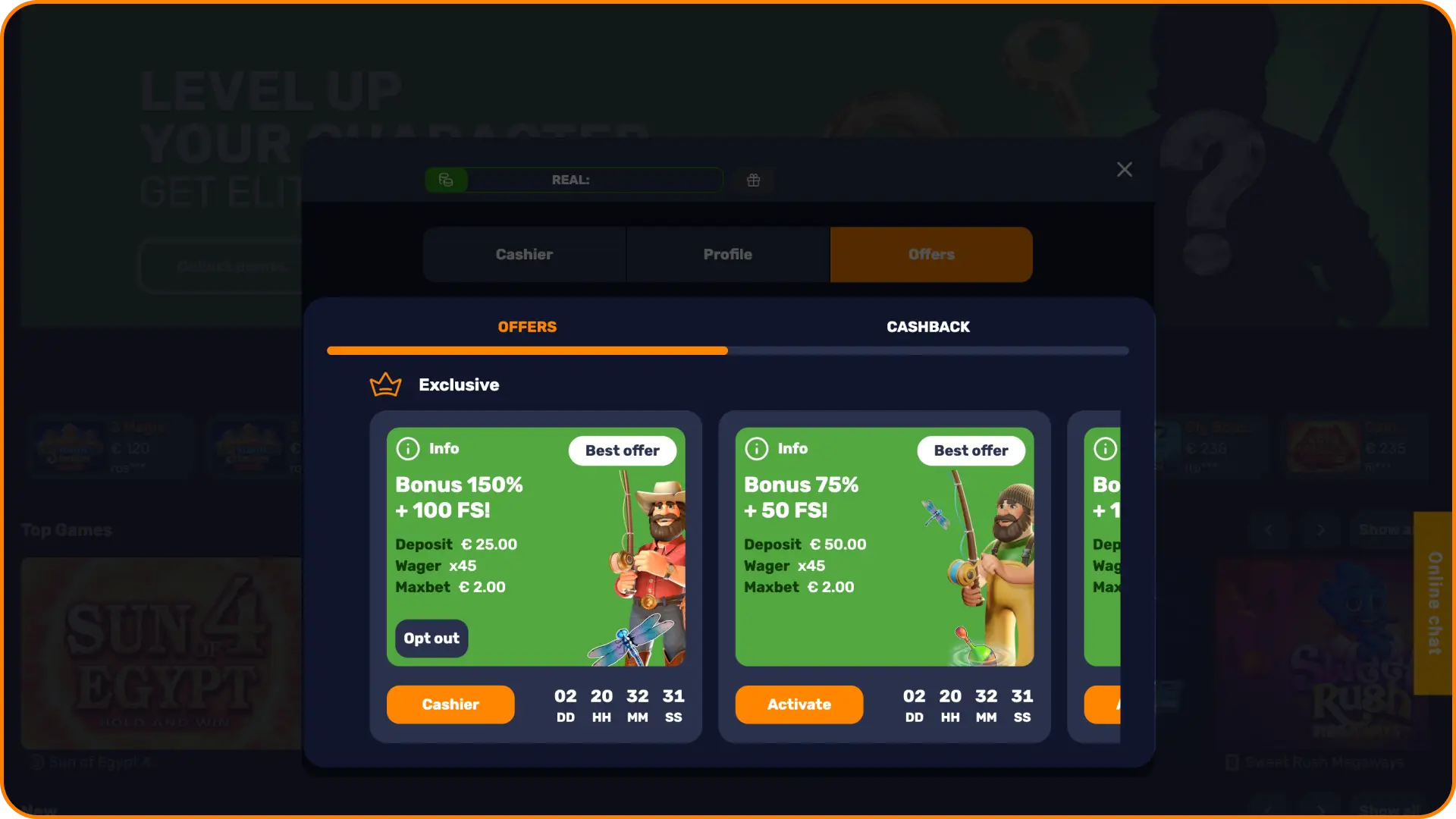 Input your special combinations and enter a promo code to unlock a Basswin bonus.