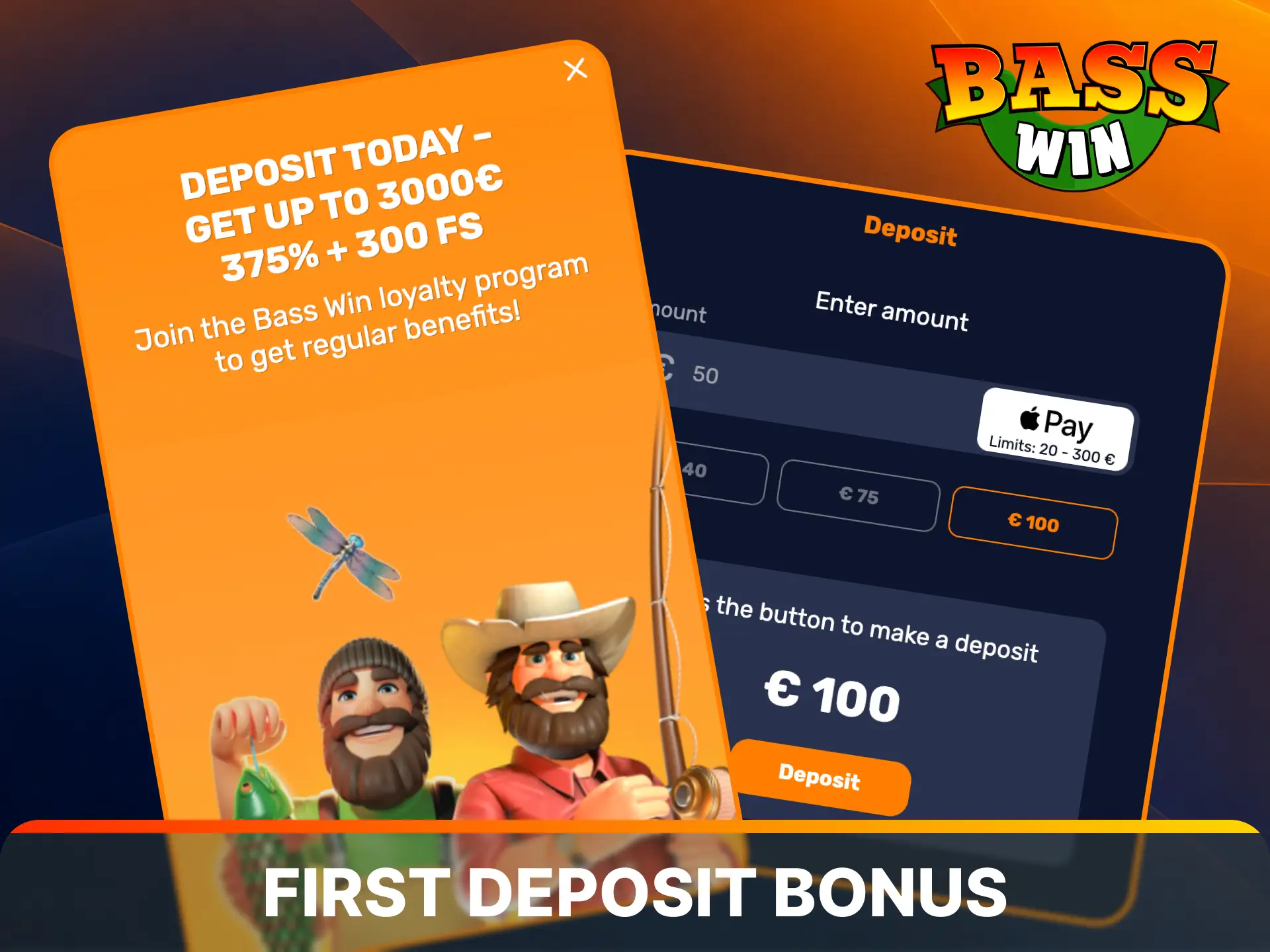 Claim your matching reward package right after completing your Basswin first deposit bonus.