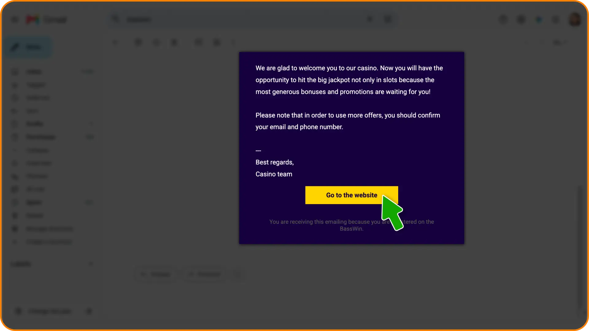 Check for your confirmation notification to activate your new dashboard inside Basswin registration.